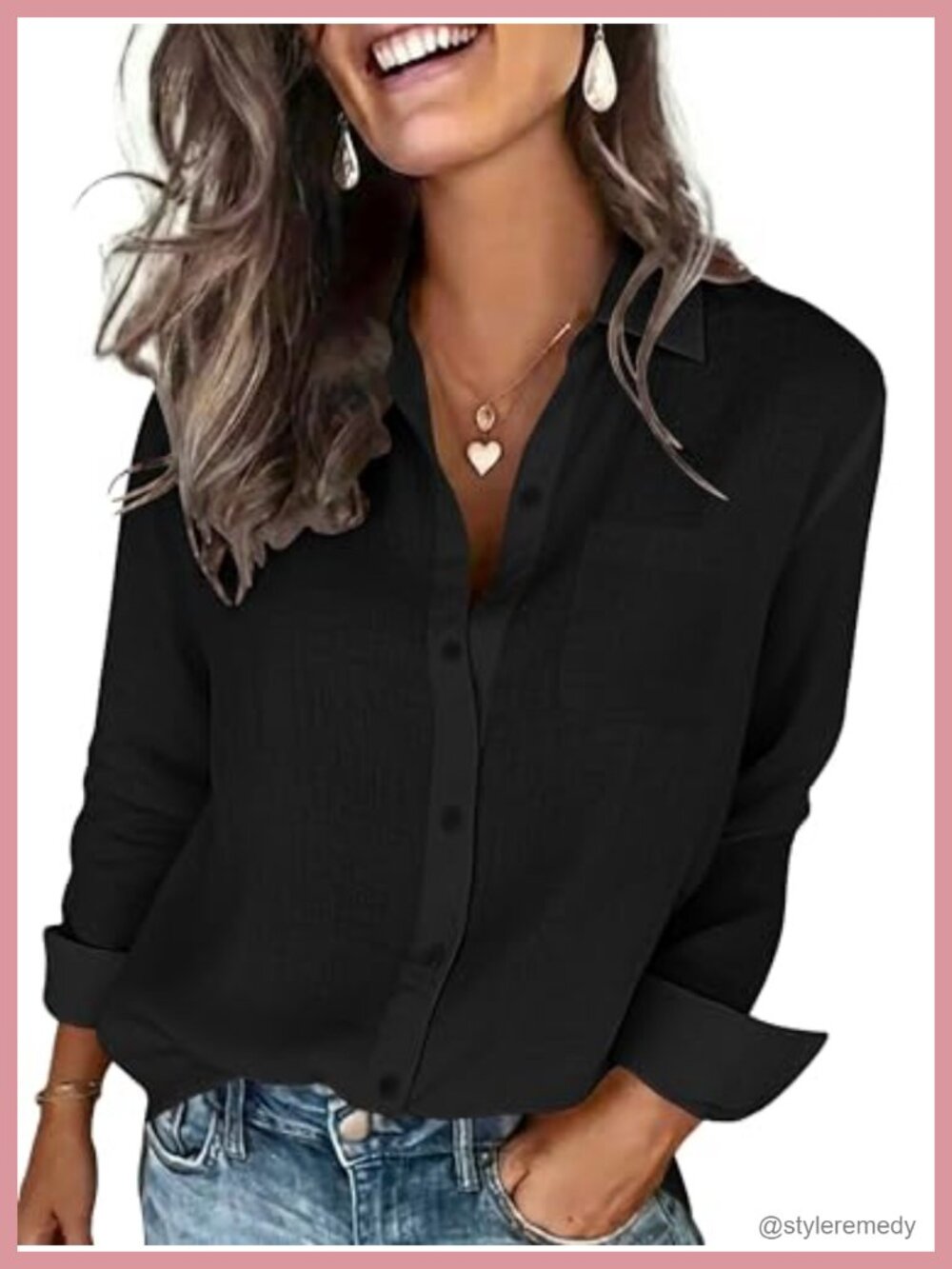 Cotton Linen Button Down Shirt Long Sleeve Collared Blouse Pocket Breathable